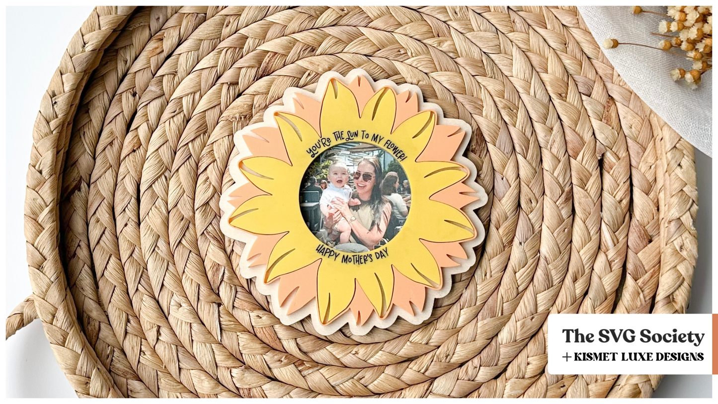 Sunflower Frame Magnet Circle