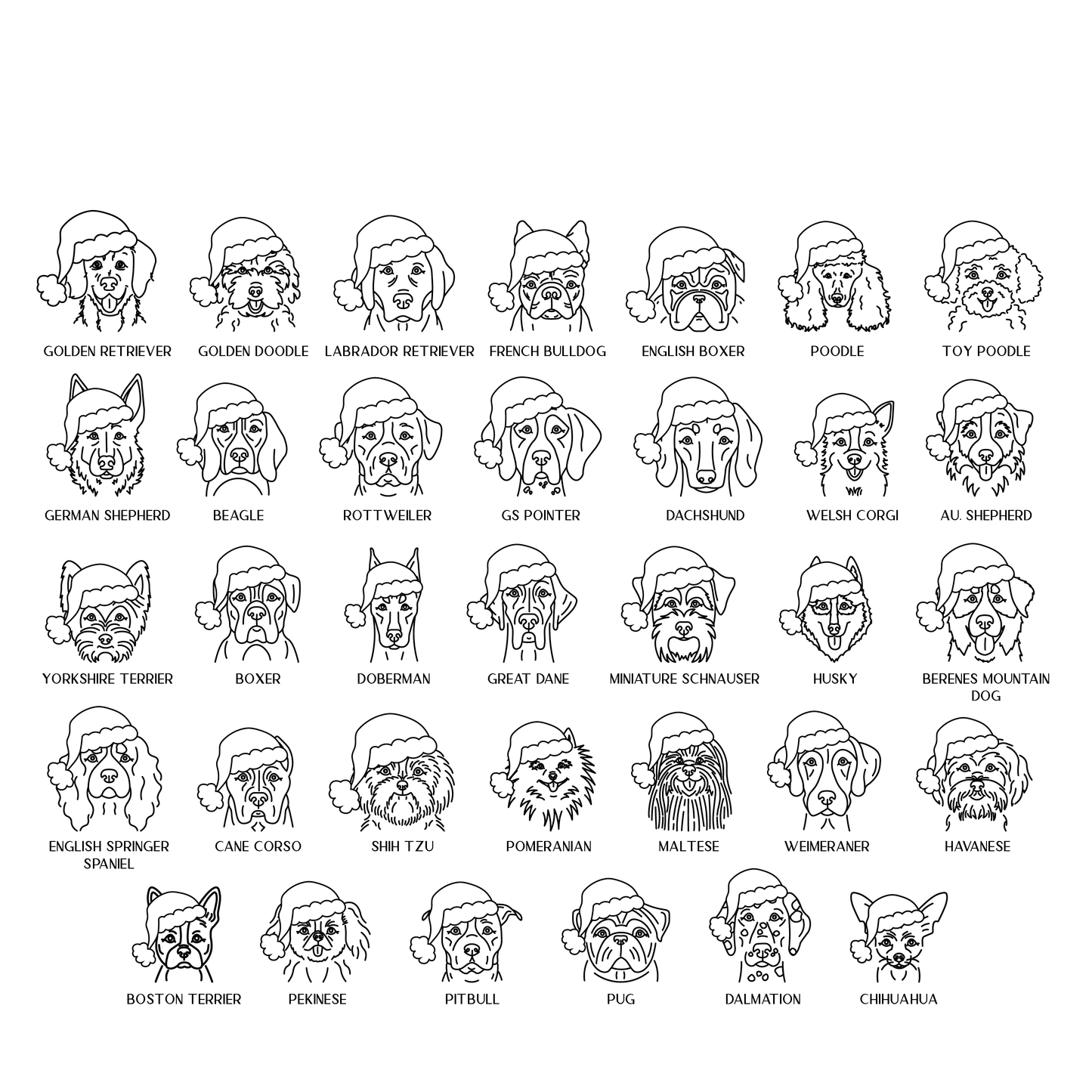 Happy Howlidays 34 Breeds Dog Ornament