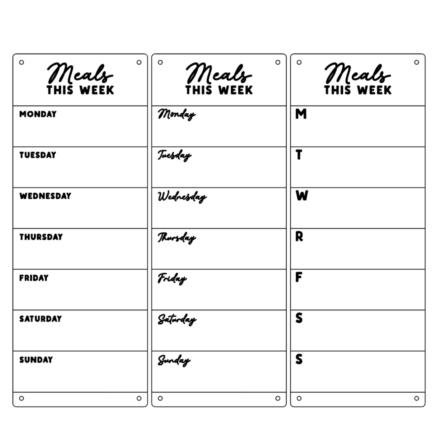 Fridge Magnet Meals This Week