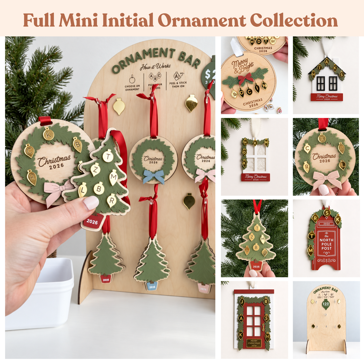 Mini Initial Ornament Bundle