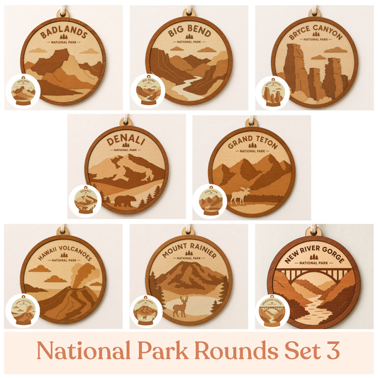 National Park Round Ornament Bundle 3