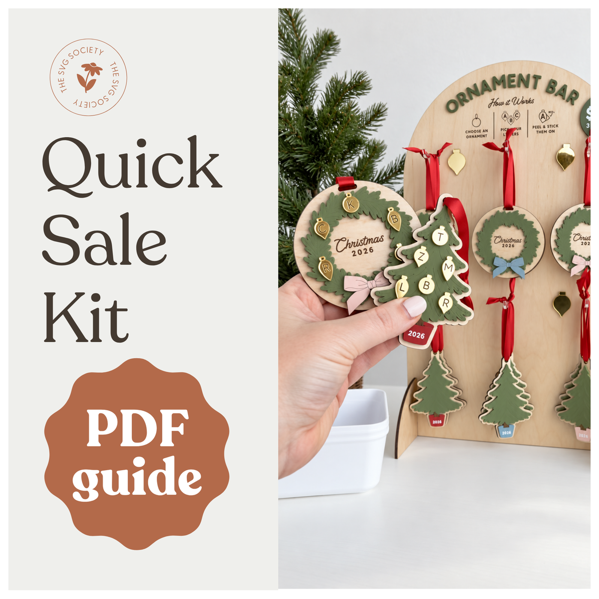 PDF Quick Sale Kit: Mini Initial Ornament Bar