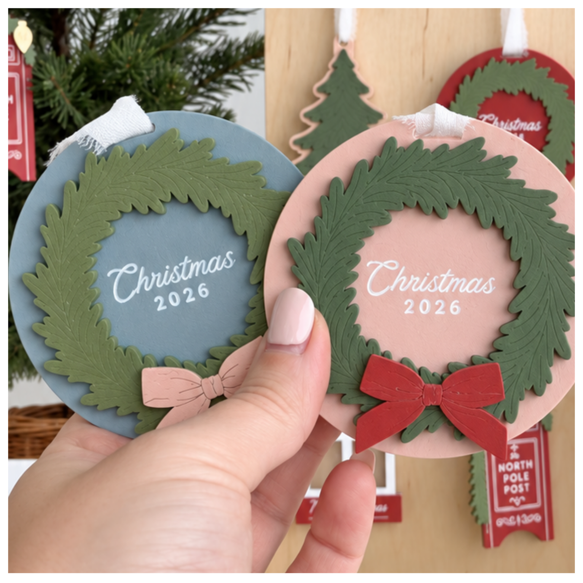 Mini Initial Wreath Ornament