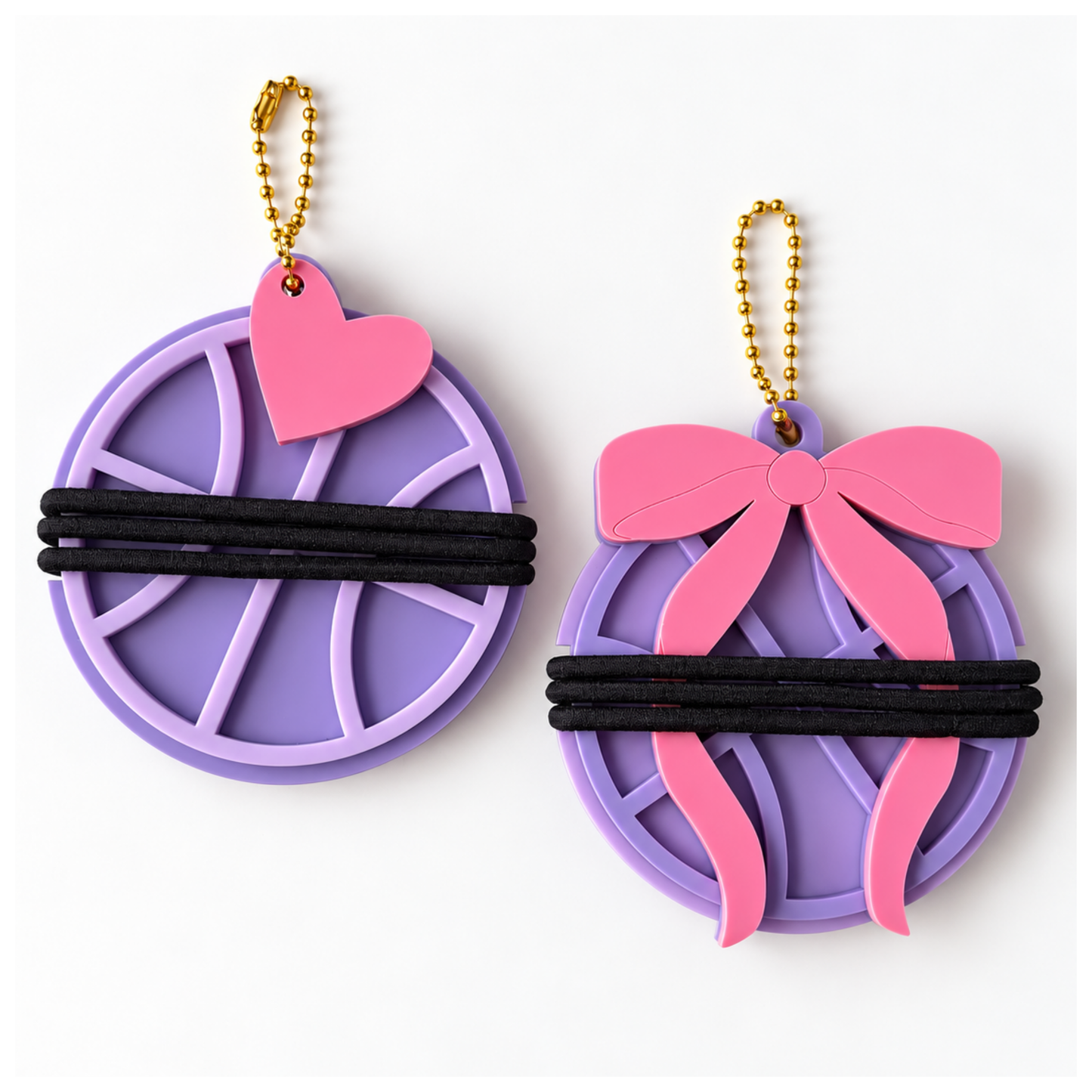 Basketball Hair Tie Holder Keychains