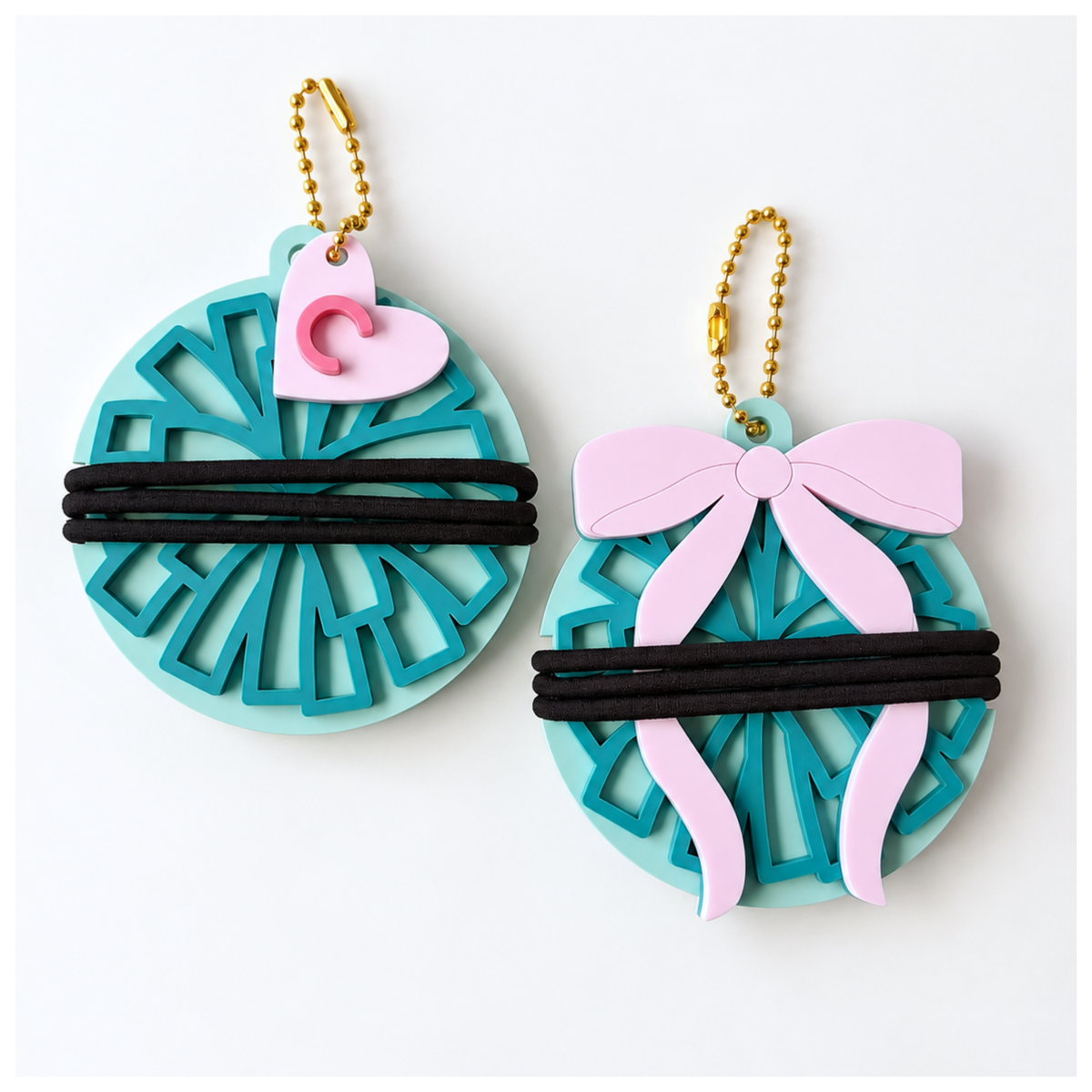 Cheer Hair Tie Holder Keychains