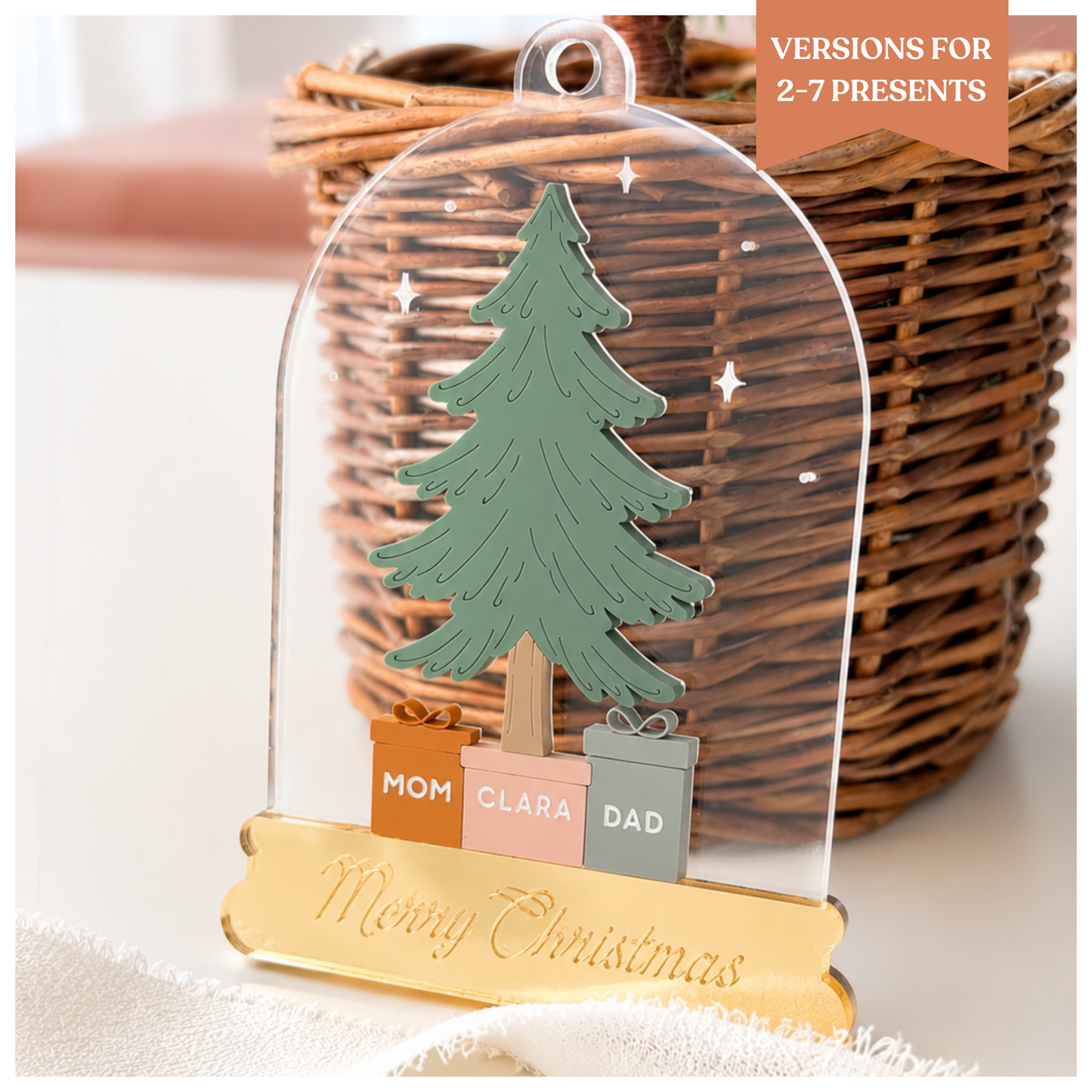 Cloche Tree with Presents Ornament