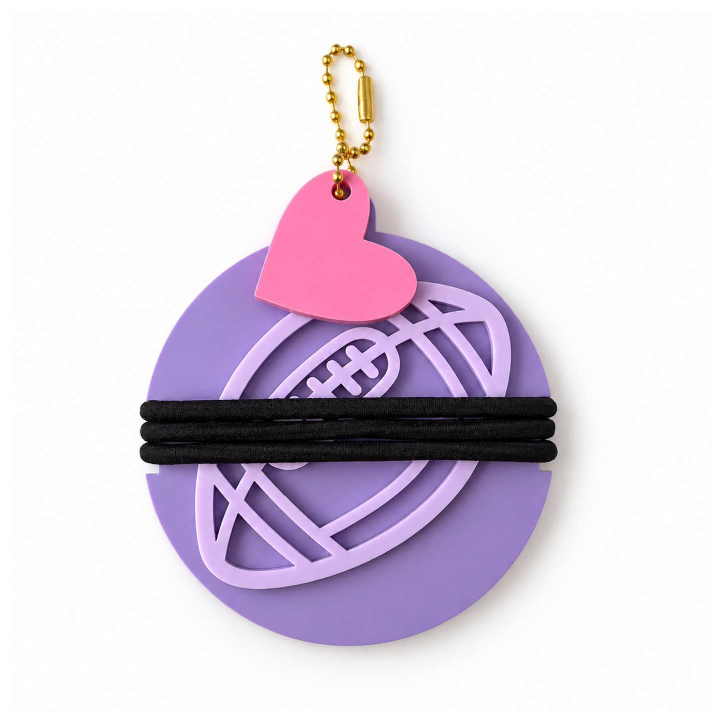 Football Hair Tie Holder Keychains