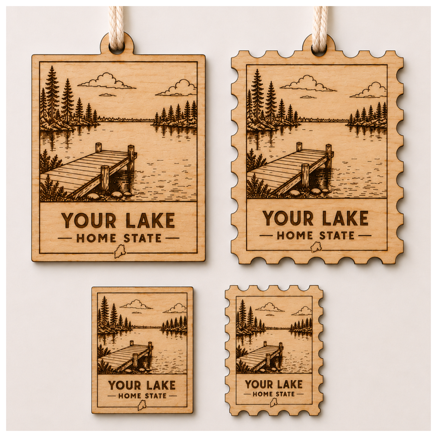 National Park Collection: Generic Lake Stamp Ornaments & Magnets