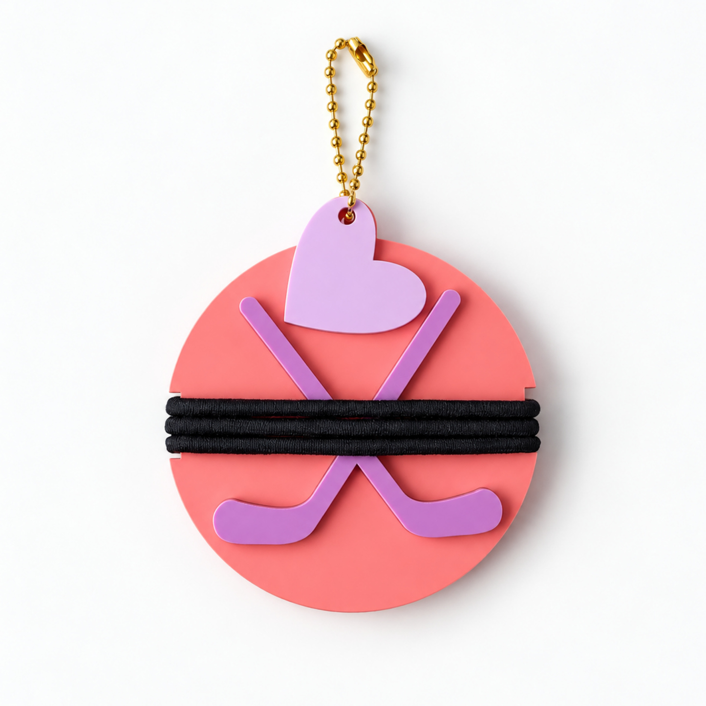 Hockey Hair Tie Holder Keychains