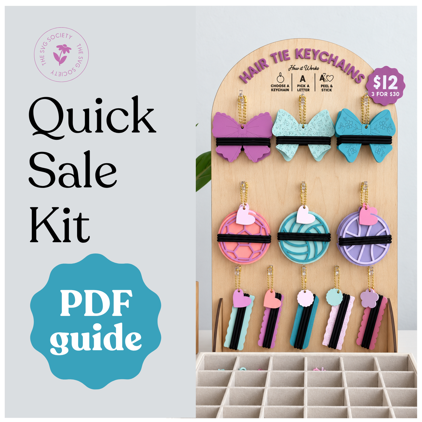 PDF Quick Sale Kit: Hair Tie Keychain Bar