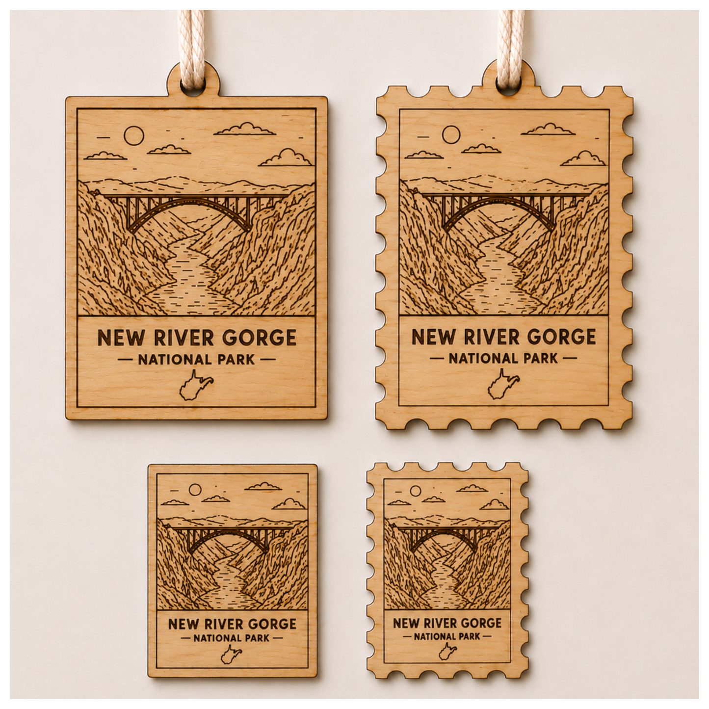 National Park Collection: New River Gorge Stamp Ornaments & Magnets