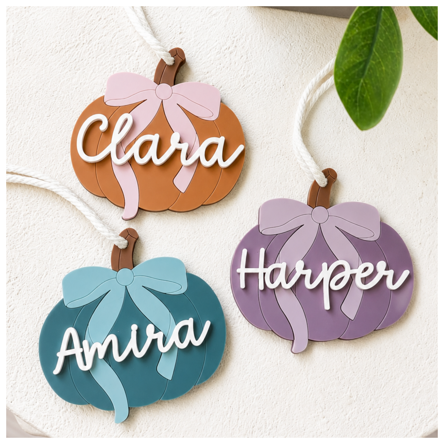 Pumpkin Bow Tags