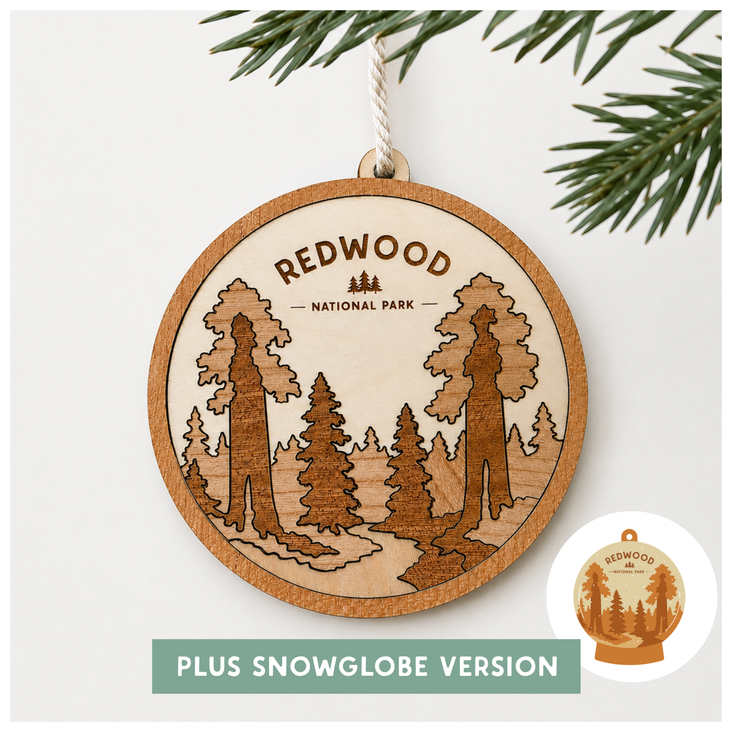 National Park Collection: Redwood Round Ornaments