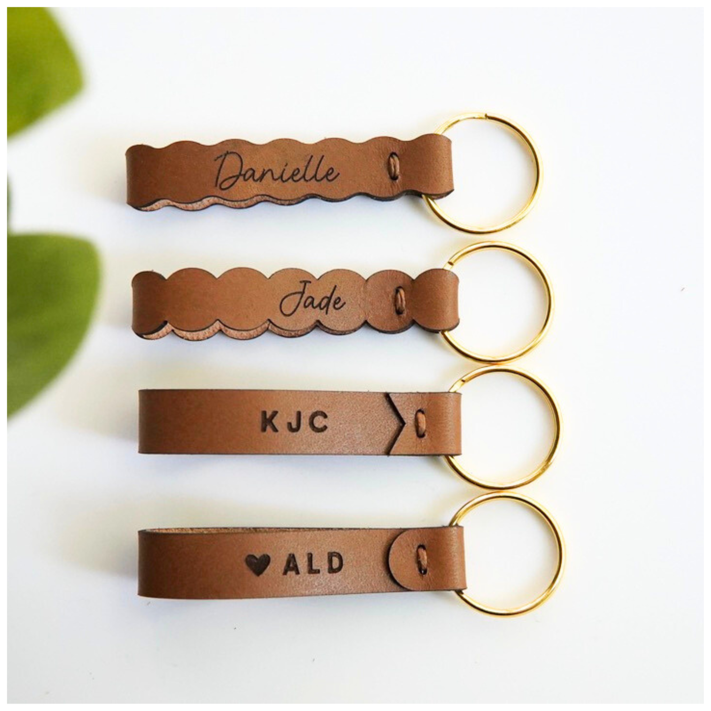 Leather Keychains Set of 4