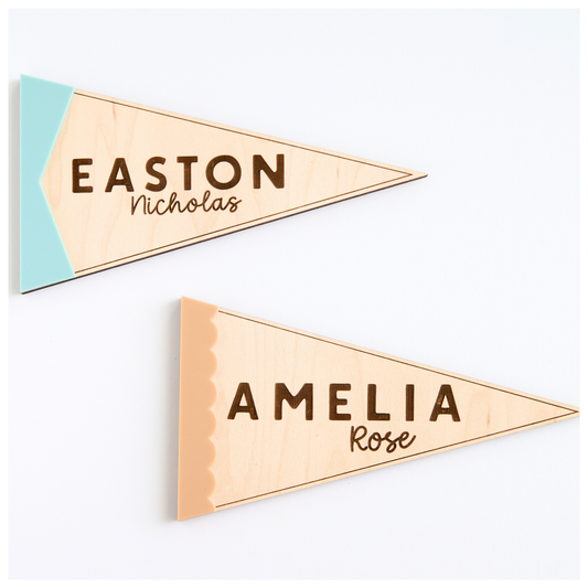 Pennant Flag Name Sign