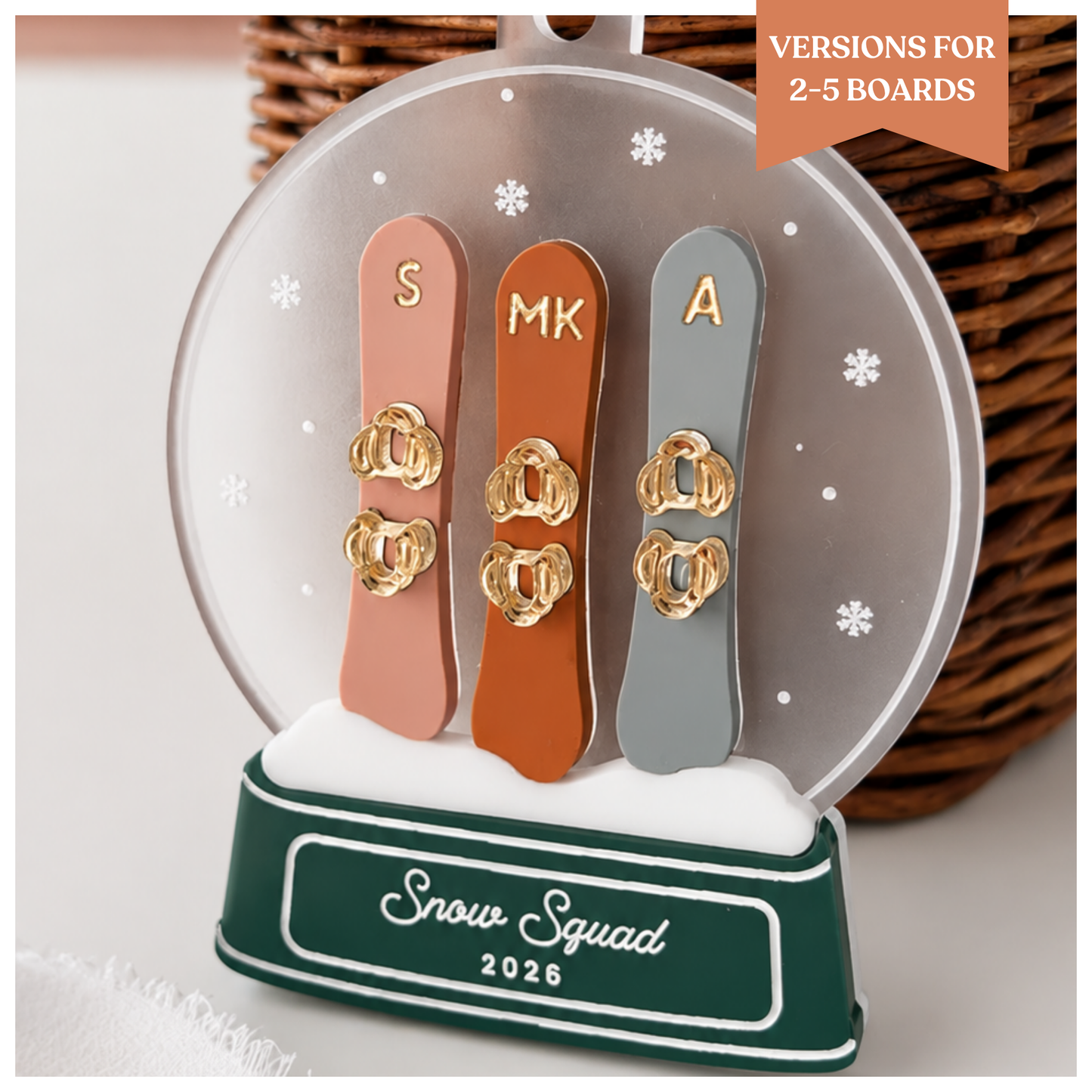 Snow Globe Snowboard Ornament